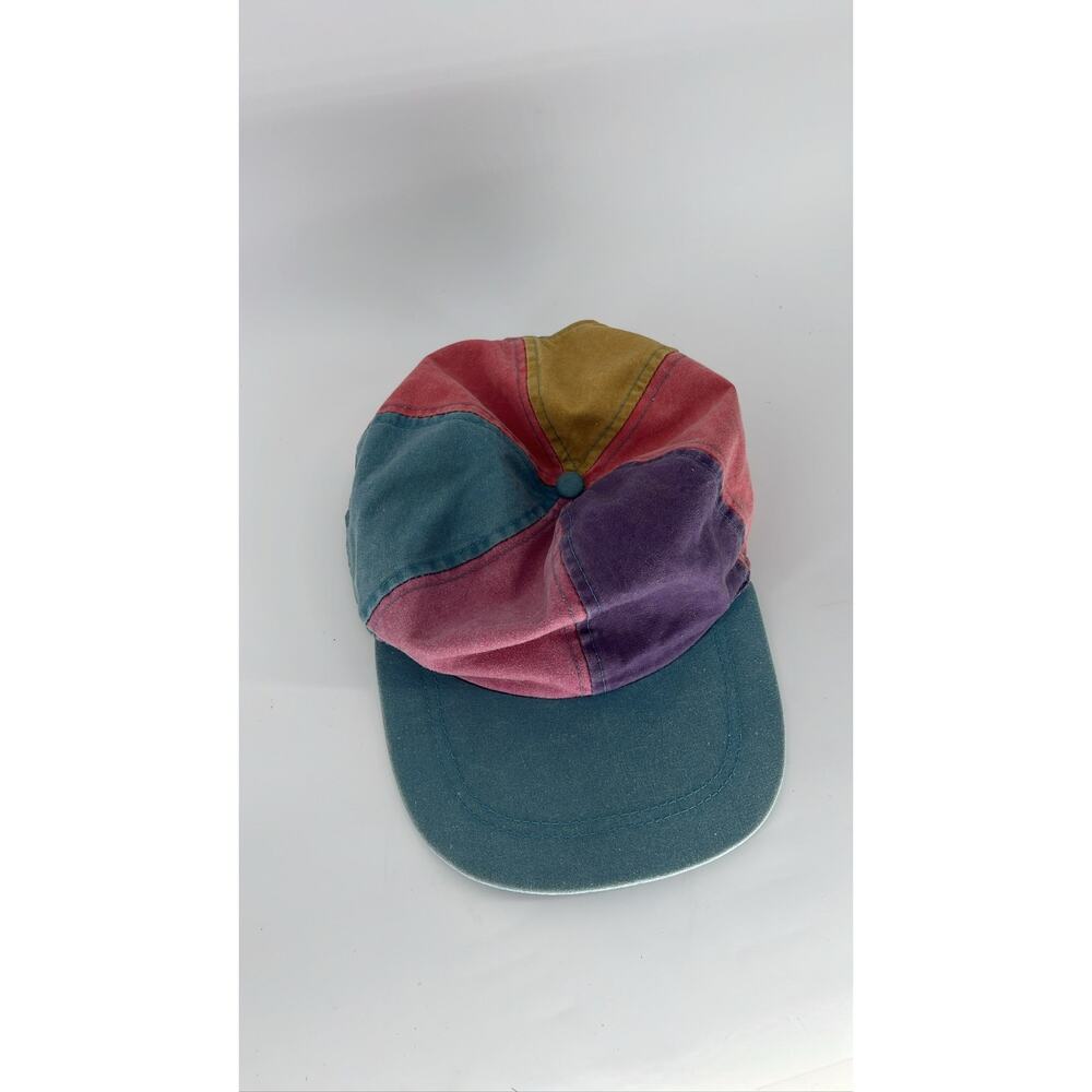 90s Colorblock Hat Adjustable Strapback Cap Multicolor